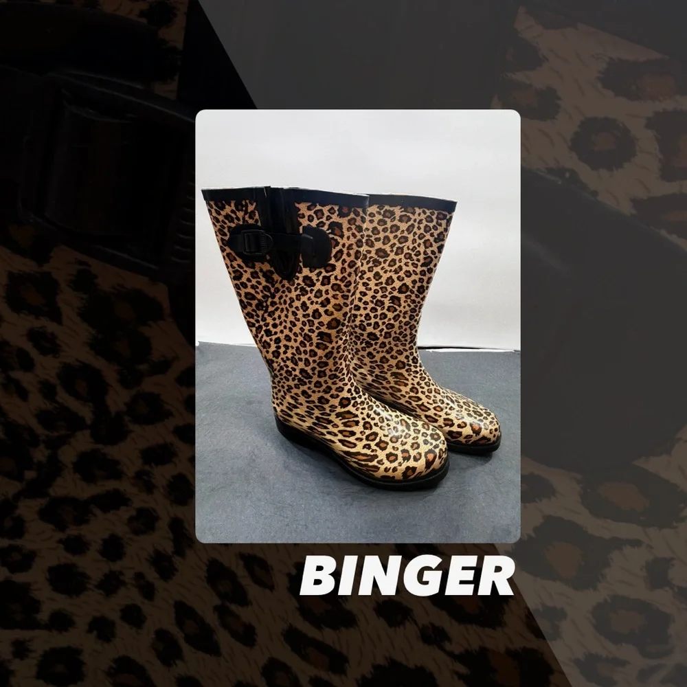 EUC Binger Cheetah Rain Boots